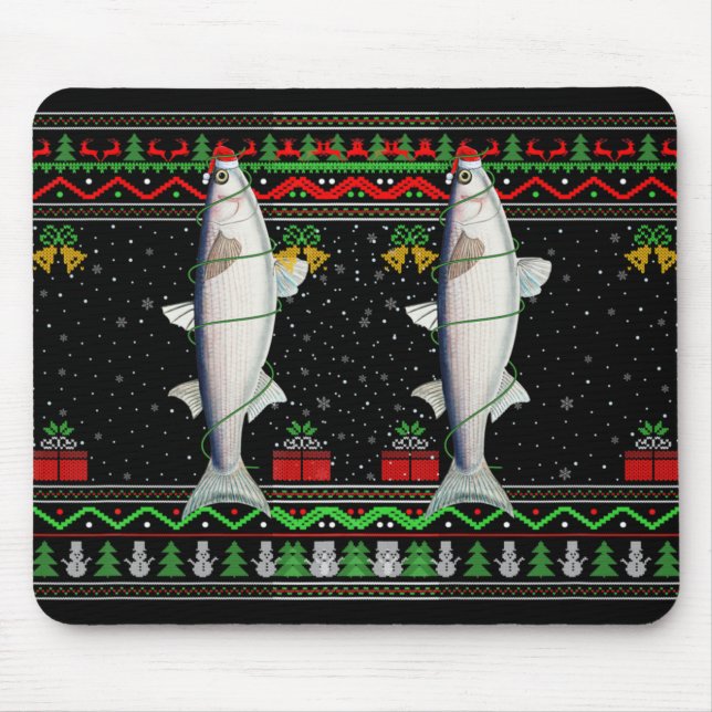 Mousepad Mullet Fish Lover Matching Ugly Mullet Christmas T (Frente)
