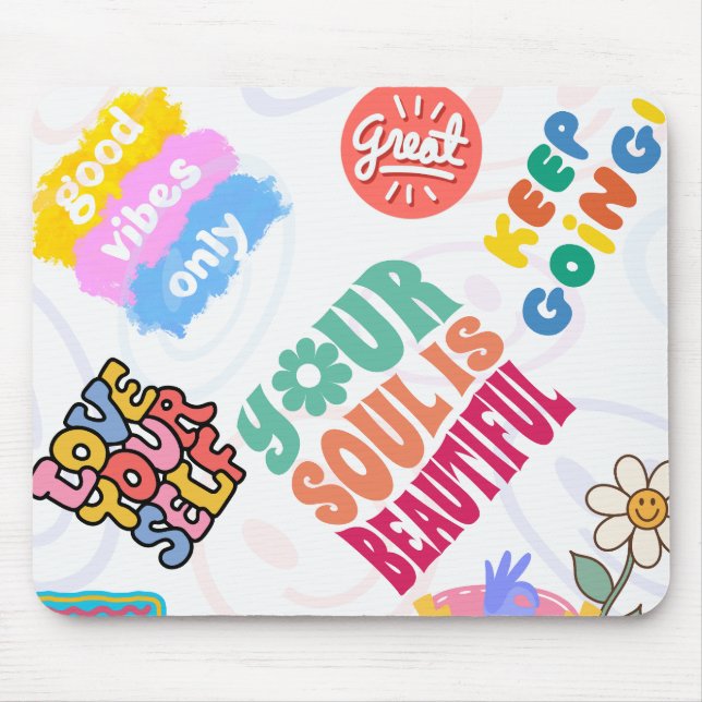 Mousepad Multicoloração motivacional (Frente)