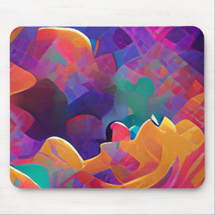 Mousepad Multicoloração vibrante, linda, fuchsia amarela pú