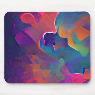 Mousepad Multicoloração vibrante, linda, fuchsia amarela pú