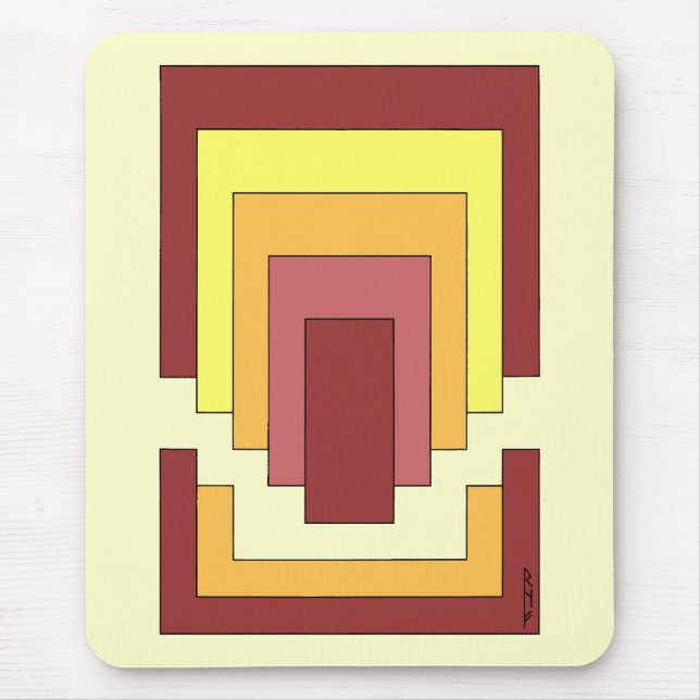 Mousepad Multicor do Abstrato retângulo (estilo 70s) (Frente)