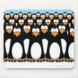 Mousepad Multidão de pinguins engraçados dos desenhos
