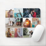 Mousepad Multiple snapshots engage couple photos collage<br><div class="desc">Feature a collection of engagement or relationship photos; open full editor to change the grid thickness and color (background)</div>