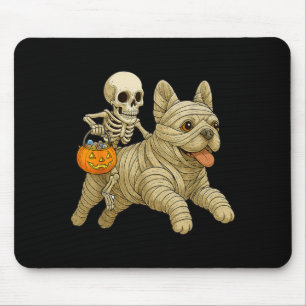 Mousepad Múmia de Bulldog Francês Montado em Esqueleto Hall