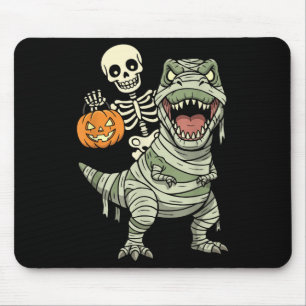 Mousepad Múmia de Esqueleto Montando Dinossauro T Rex Hallo