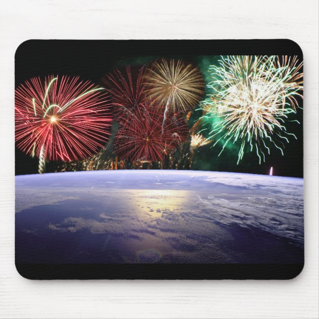 Mousepad Mundo e fogos de artifício (Frente)
