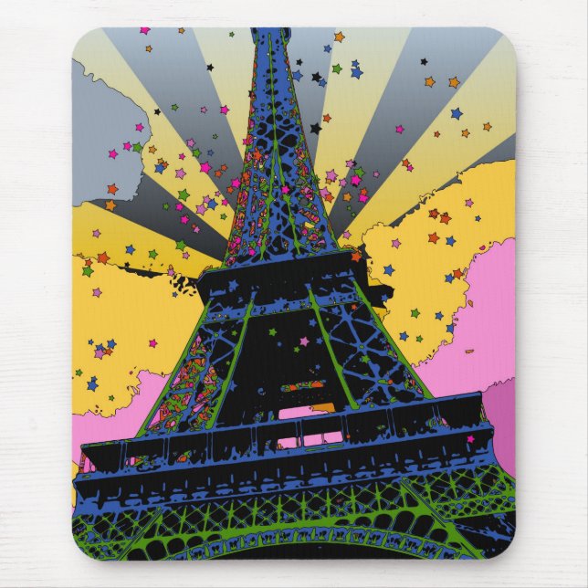 Mousepad Mundo Psicodélico: Torre Eiffel, Paris França A1 (Frente)