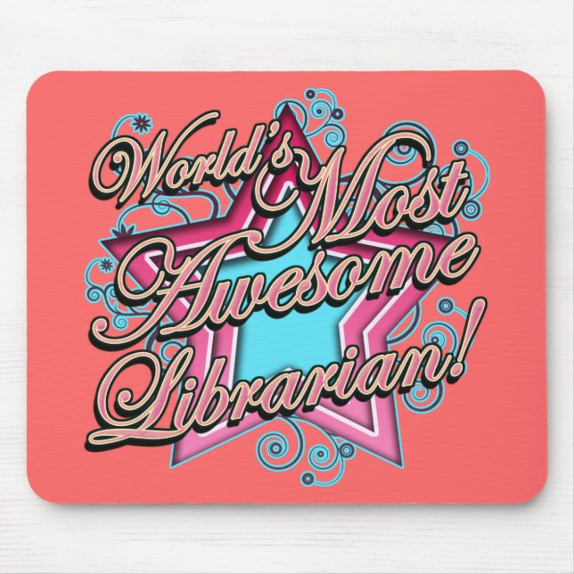 Mousepad Mundos a maioria de bibliotecário impressionante (Frente)