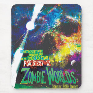 Mousepad Mundos Zumbis Galáxia de Horrores do Halloween