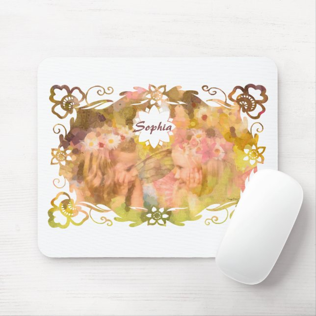 Mousepad Murmurios de Magia: Duas Amigas Fadas em um Jardim (Com mouse)