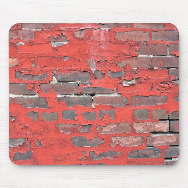Mousepad Muro De Tijolo Antigo Com Tinta Vermelha De Peça (Frente)