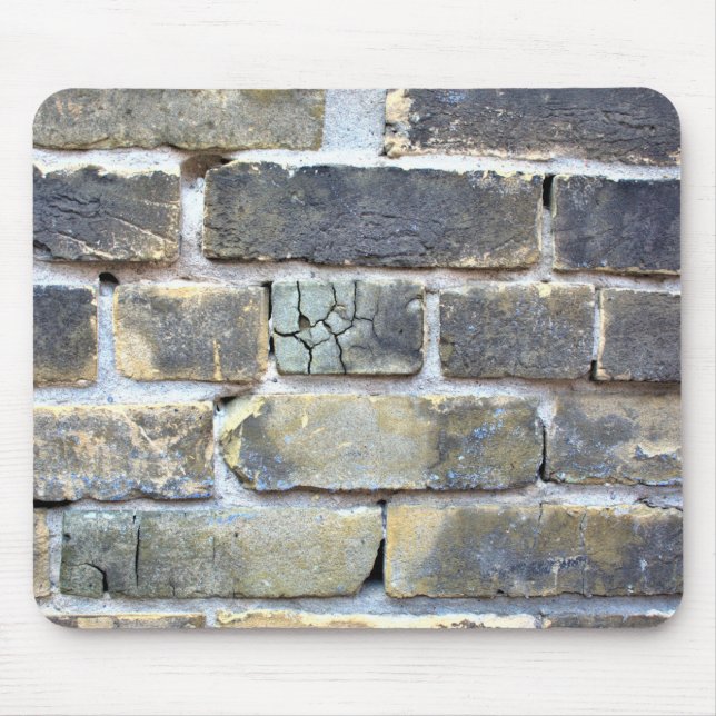 Mousepad Muro de tijolos rachado e desmoronado (Frente)