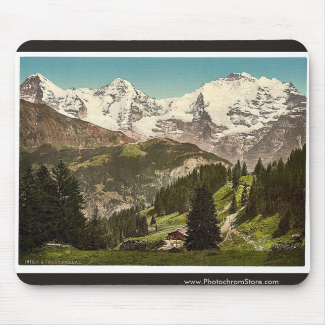 Mousepad Murren, Grutschalp, I, Eiger, Monch e Jungfrau, (Frente)