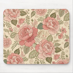 Mousepad Musa Floral Empoeirada - Estilo Batik Rosa Empoeir