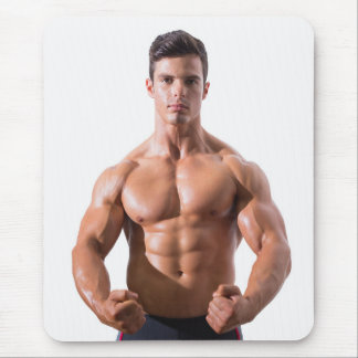 Mousepad Músculos Flex de Cara Quente Sexo Homem Sem Camisa