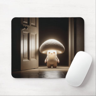 Mousepad Mushroom Munchkin brilhando na porta