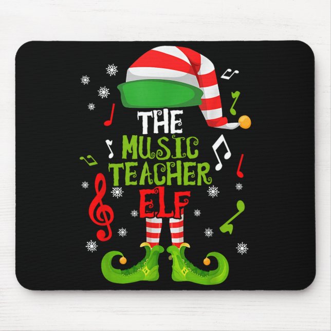 Mousepad Music Teacher Elf Christmas Family Matching Xmas G (Frente)