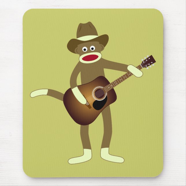 Mousepad Música country do macaco da peúga (Frente)