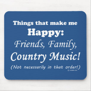 Mousepad Música country me torna feliz