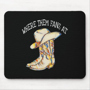 Mousepad Música de dança popular com chapéu de cowboy &