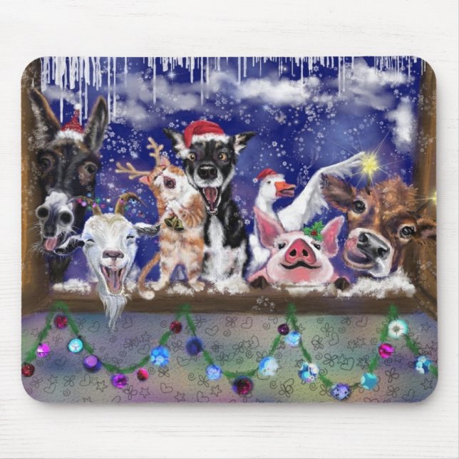Mousepad Música de Natal - Festa Animal (Frente)