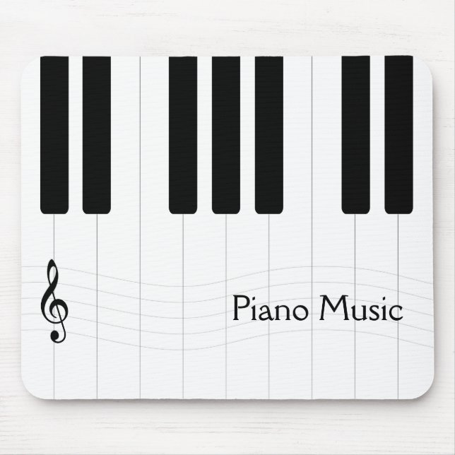 Mousepad Música do piano preto e branco (Frente)