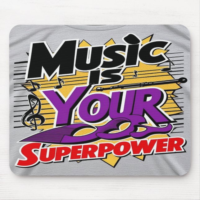 Mousepad Música é sua opção de superpotência 3 (Frente)