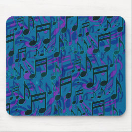 Mousepad Música Notas Musicais Padrão Azul Púrpura Mouse Pa