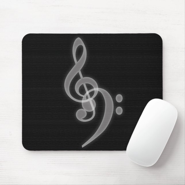 Mousepad Música - Placa do mouse Treble e Bass Clef (Com mouse)