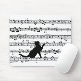 Mousepad Música Preta para Cat On Sheet