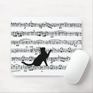 Mousepad Música Preta para Cat On Sheet