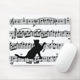 Mousepad Música Preta para Cat On Sheet