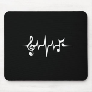 Mousepad Música Pulse Notes Clef Frequency Wave Sound
