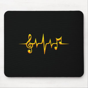 Mousepad Música Pulse Notes Clef Frequency Wave Sound