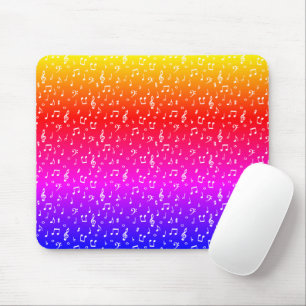 Mousepad Musical branco e arco-íris