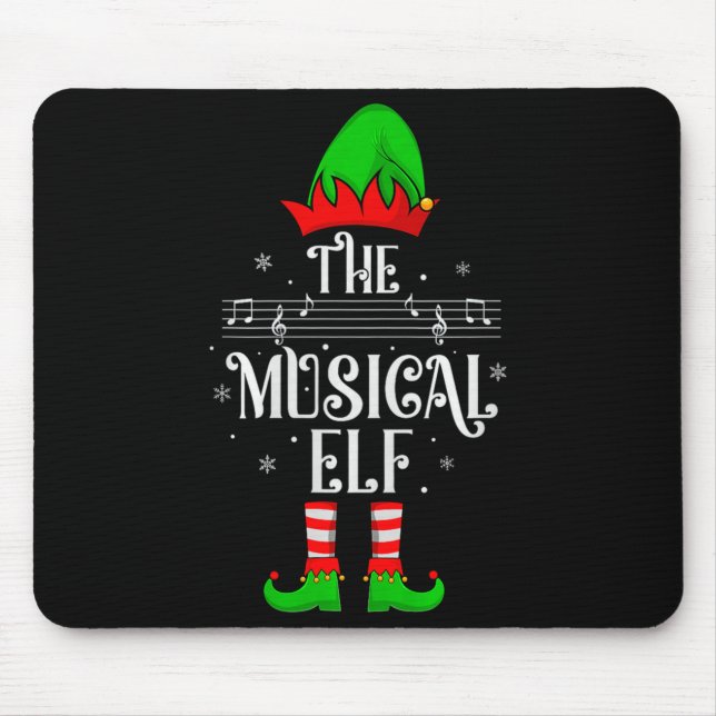 Mousepad Musical Elf Xmas Christmas Matching Family Elf Squ (Frente)