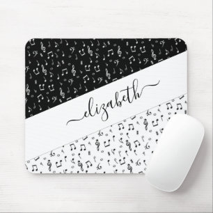 Mousepad Musical personalizado preto e branco