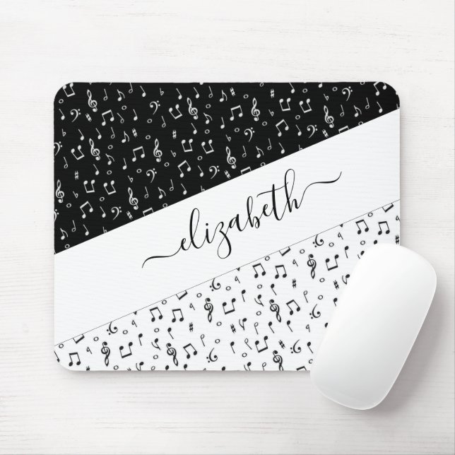 Mousepad Musical personalizado preto e branco (Com mouse)