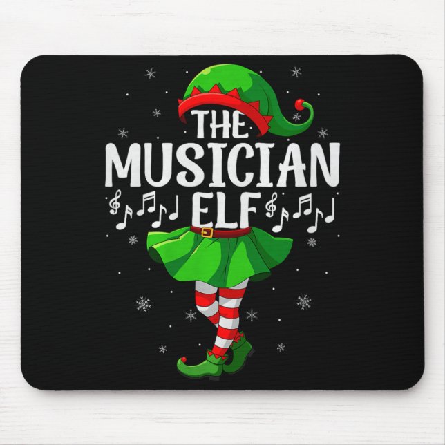 Mousepad Musician Elf Christmas Girls Women Elf Squad Xmas  (Frente)