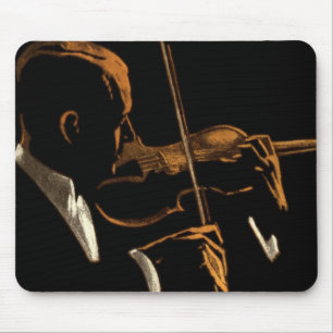 Mousepad Músico do vintage, violinista que joga a música