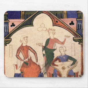 Mousepad Músicos que jogam castanets e um saltério