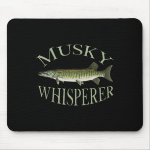 Mousepad Musky Muskellunge Fish Ilustração Arte Pesca E