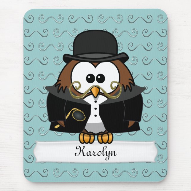 Mousepad Mustache Owl (Frente)