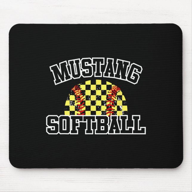 Mousepad Mustangs Softll Mom Mustangs School Spirit Sports  (Frente)