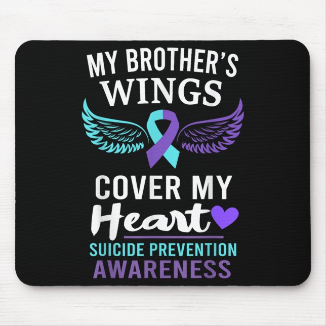 Mousepad My Brother's Wings Cover Heart Suicide Awareness R (Frente)
