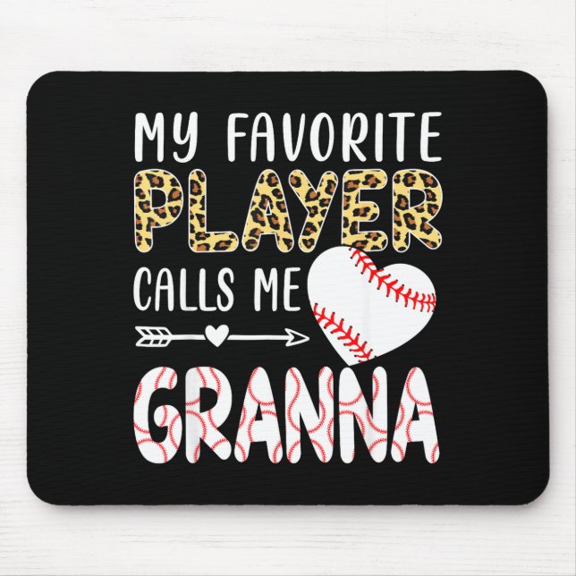 Mousepad My Favorite Player Calls Me Gr Baseball Leopard  (Frente)