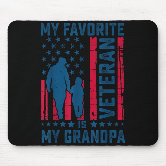 Mousepad My Favorite Veteran Is My Grandpa Grandfather Vete (Frente)