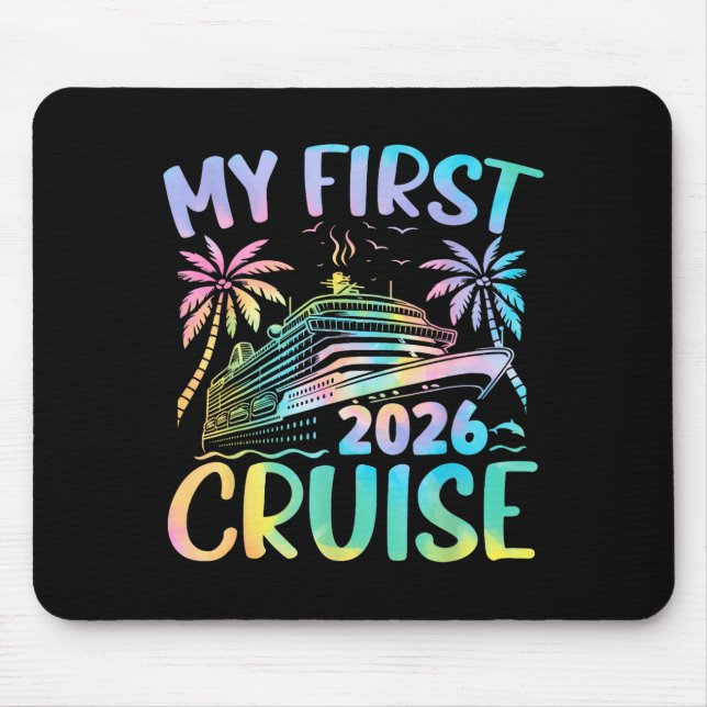 Mousepad My First Cruise 2026 Vacation Tie Dye Family Cruis (Frente)