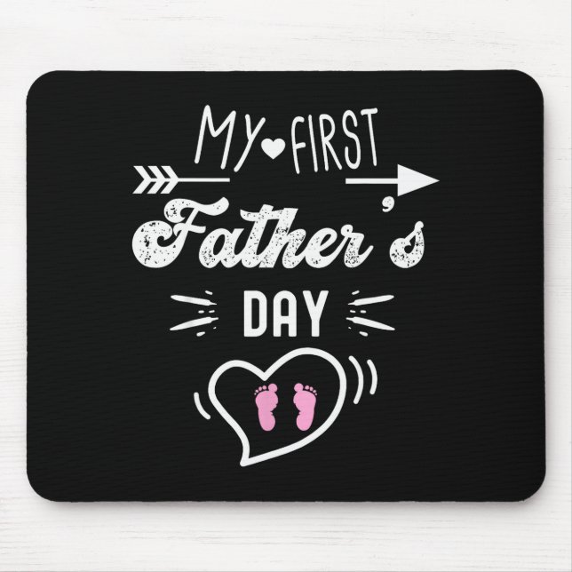 Mousepad My First Father's Day First Time Daddy New Dad Mat (Frente)