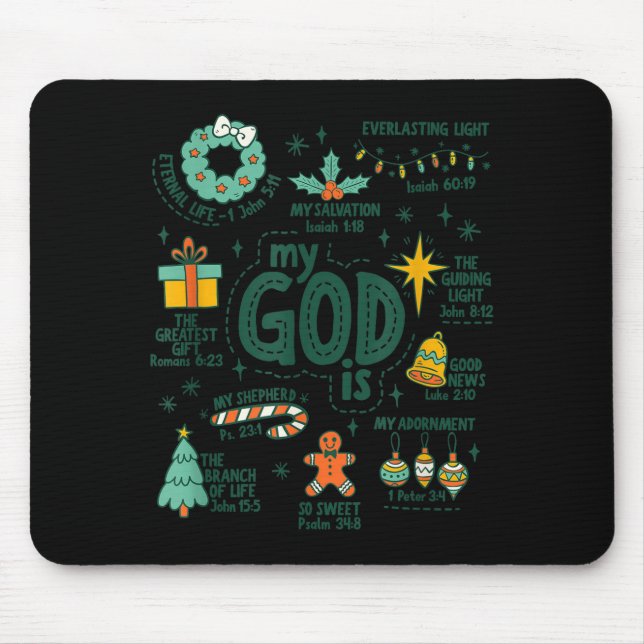 Mousepad My God Is Christmas Jesus Is The Reason Faith Chri (Frente)